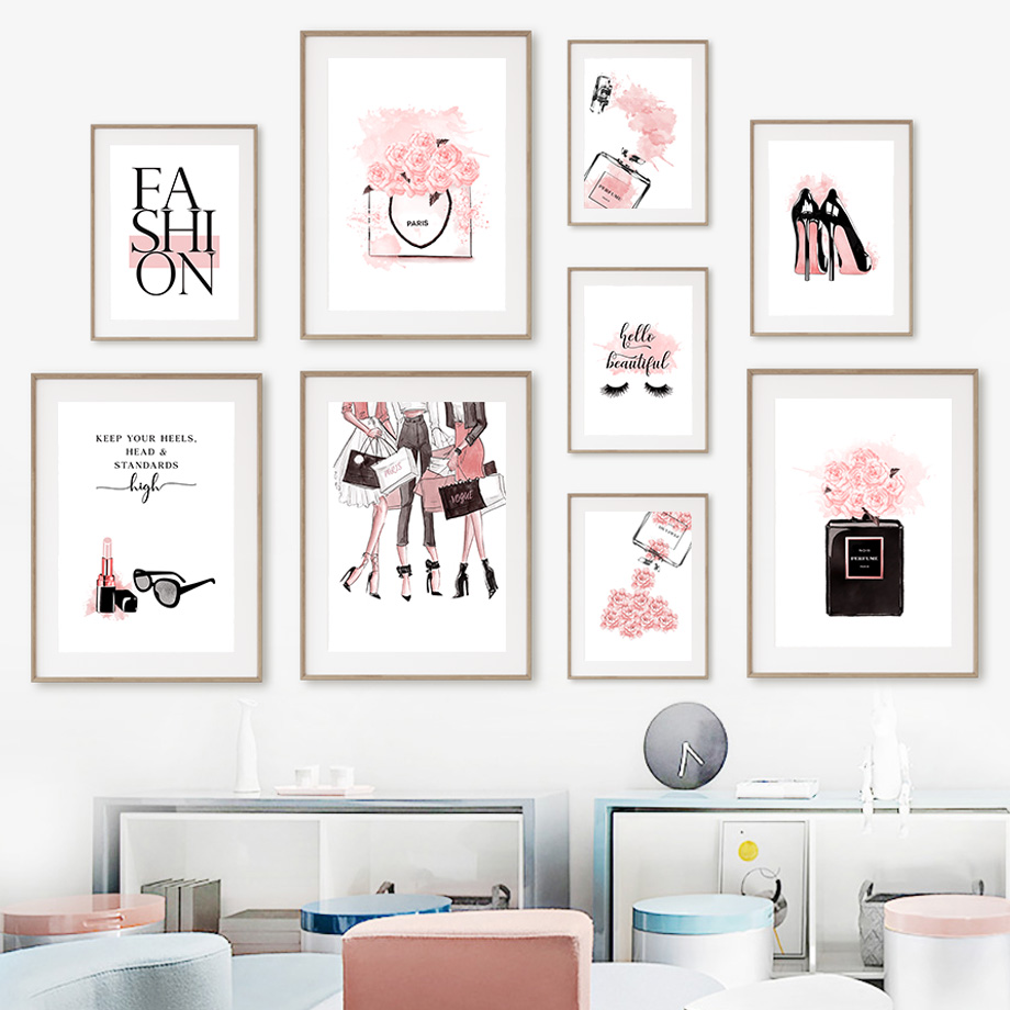 Perfume Quotes - Fashion Wall Art Prints Pink Glam